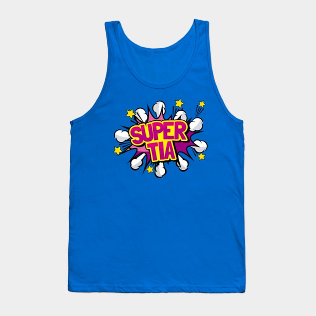 Super Tia Spanish Aunt Superhero Camisa T-shirt Cute Gift Tank Top by geekandgamerstore